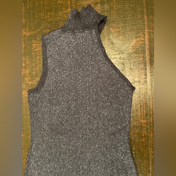 Superdown Liz Metallic Dress Size Large Dark Navy Bodycon One Shoulder Party EUC - Picture 8 of 13